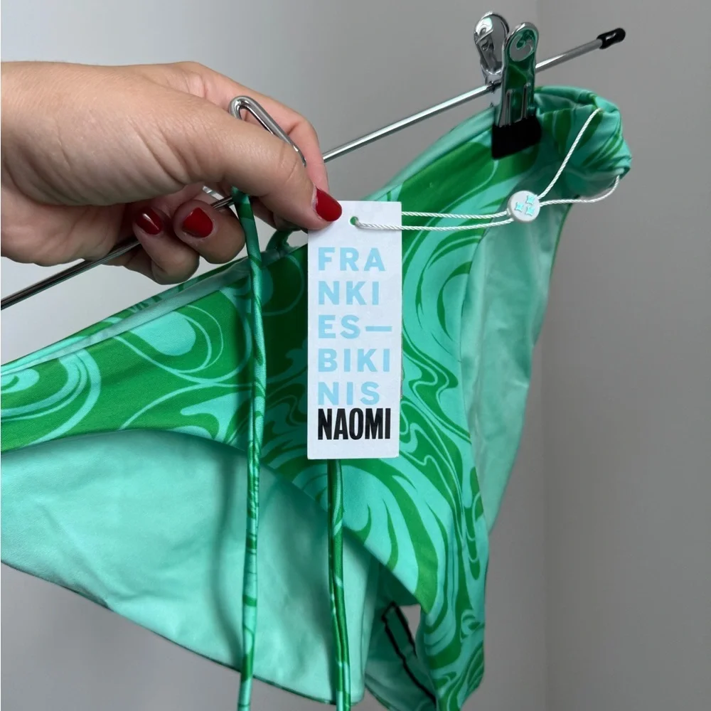 Frankie's Bikinis Naomi Osaka Green Foxy Satin Bottom